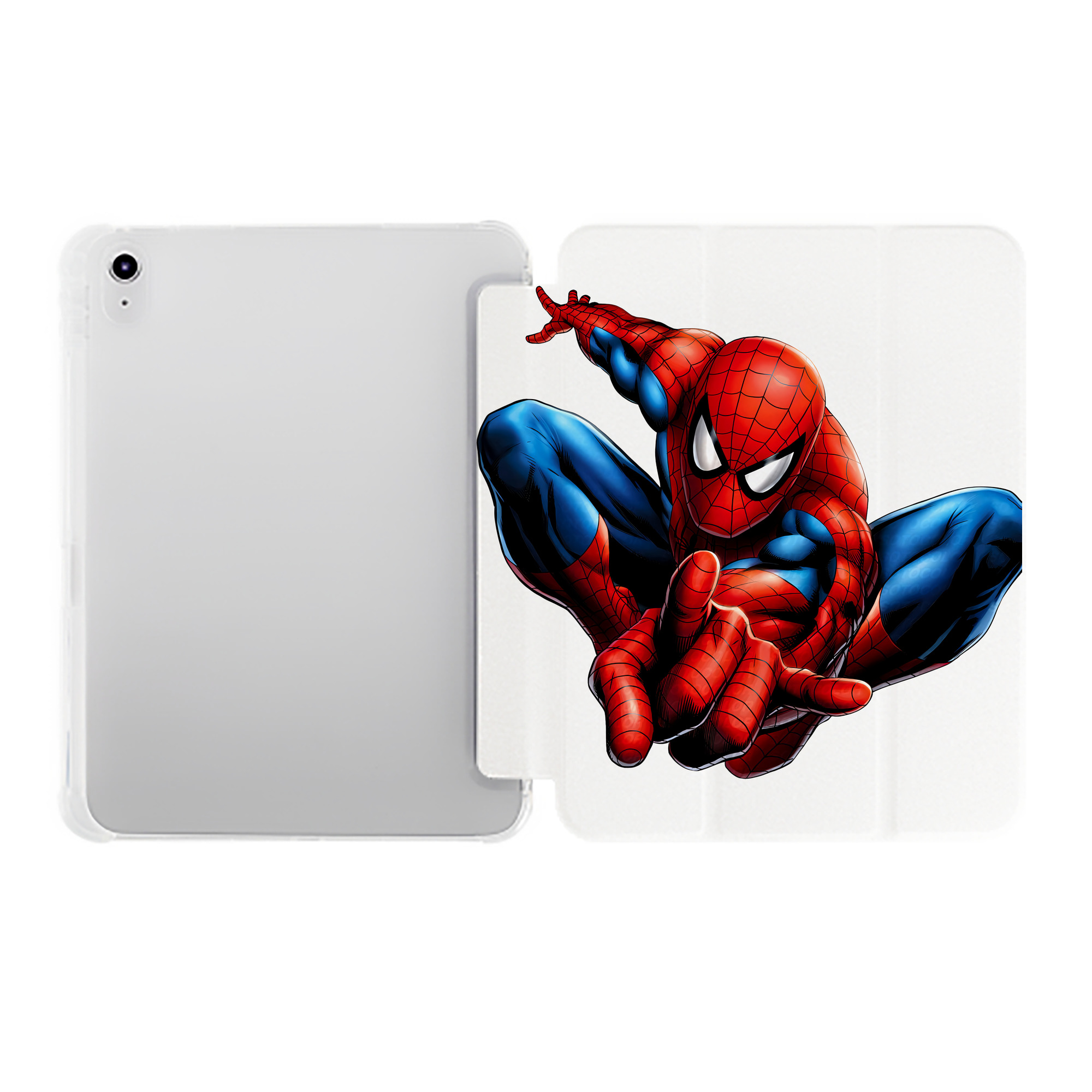 （画像用） Spider Man スパイダーマン IPad ケース ペン収納付き 三つ折りスタンド PUレザー×シリコン 対応機種9.5/10.5/10.9インチ